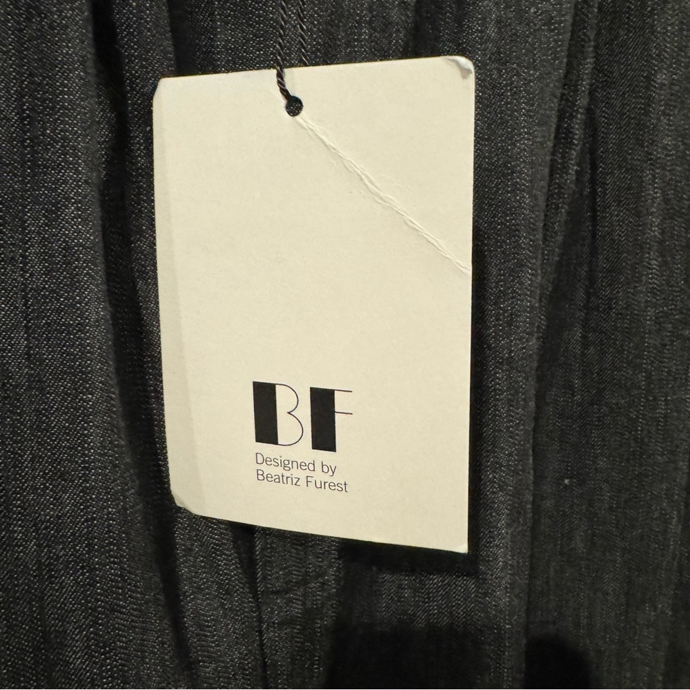NWT Beatriz Furest Walter Denim Black Wide-Leg Trousers made in Spain - Picture 9 of 13